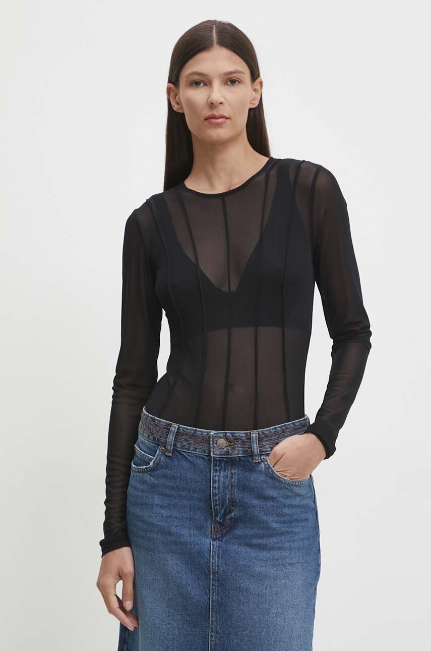 Remain body Bodysuit With Cutlines femei, culoarea negru, neted, 501946100