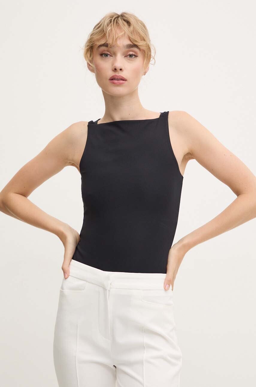 Remain body Jersey Bodysuit femei, culoarea negru, neted, 502257100