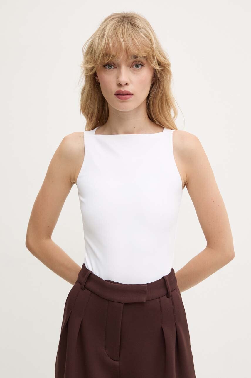 Remain body Jersey femei, culoarea alb, neted, 502257400