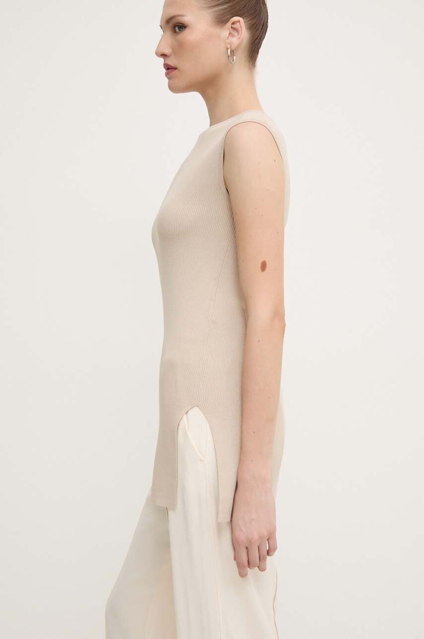 Max Mara Leisure bluza femei, culoarea bej, neted, 2426366027600