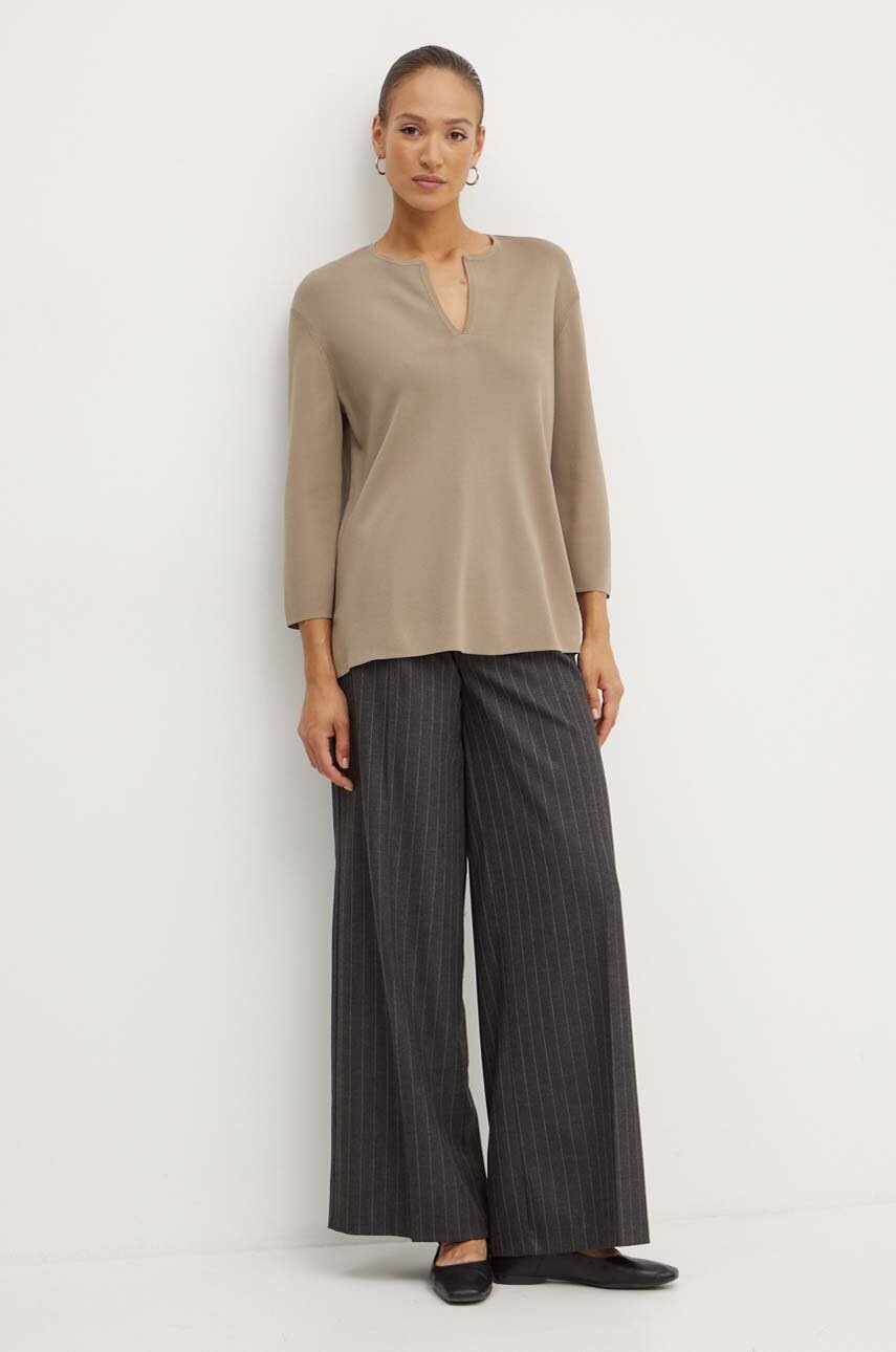 Πουλόβερ Max Mara Leisure χρώμα: μπεζ, 2426366037600 φωτογραφία