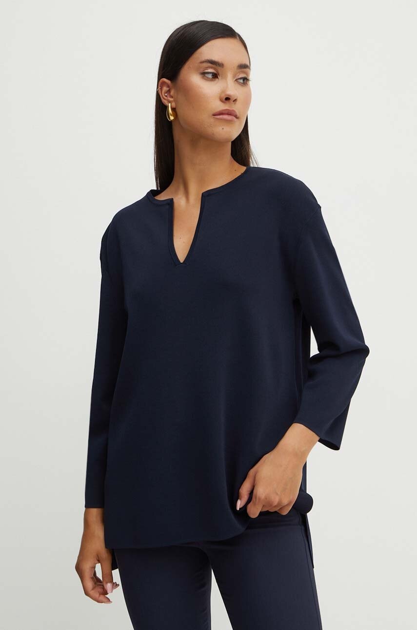 Max Mara Leisure pulover culoarea albastru marin, light, 2426366037600