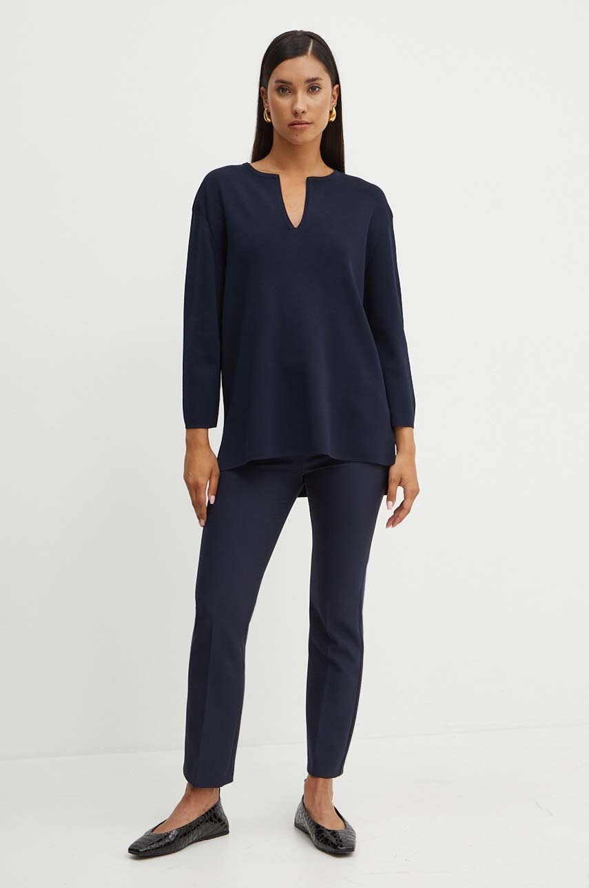 Πουλόβερ Max Mara Leisure χρώμα: ναυτικό μπλε, 2426366037600 φωτογραφία