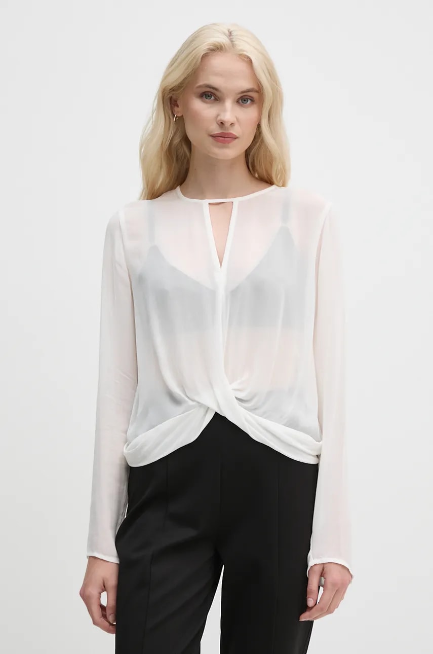 United Colors of Benetton bluza femei, culoarea bej, neted, 5TDEDQ09H