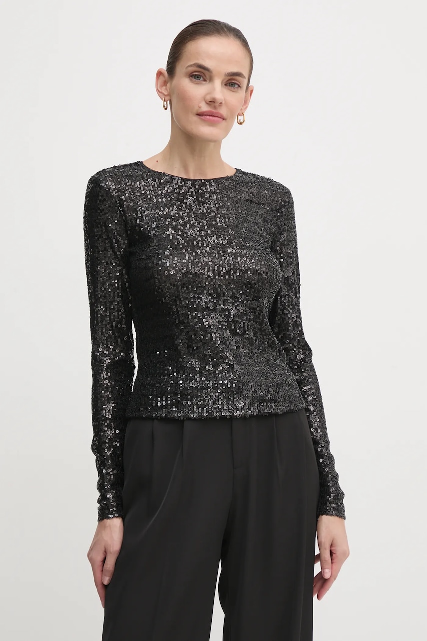 Dkny longsleeve femei, culoarea negru, D2G4A119