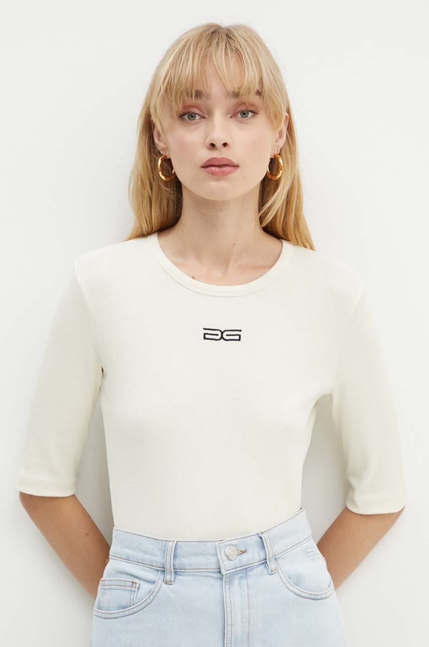 Gestuz tricou femei, culoarea bej, 10909247
