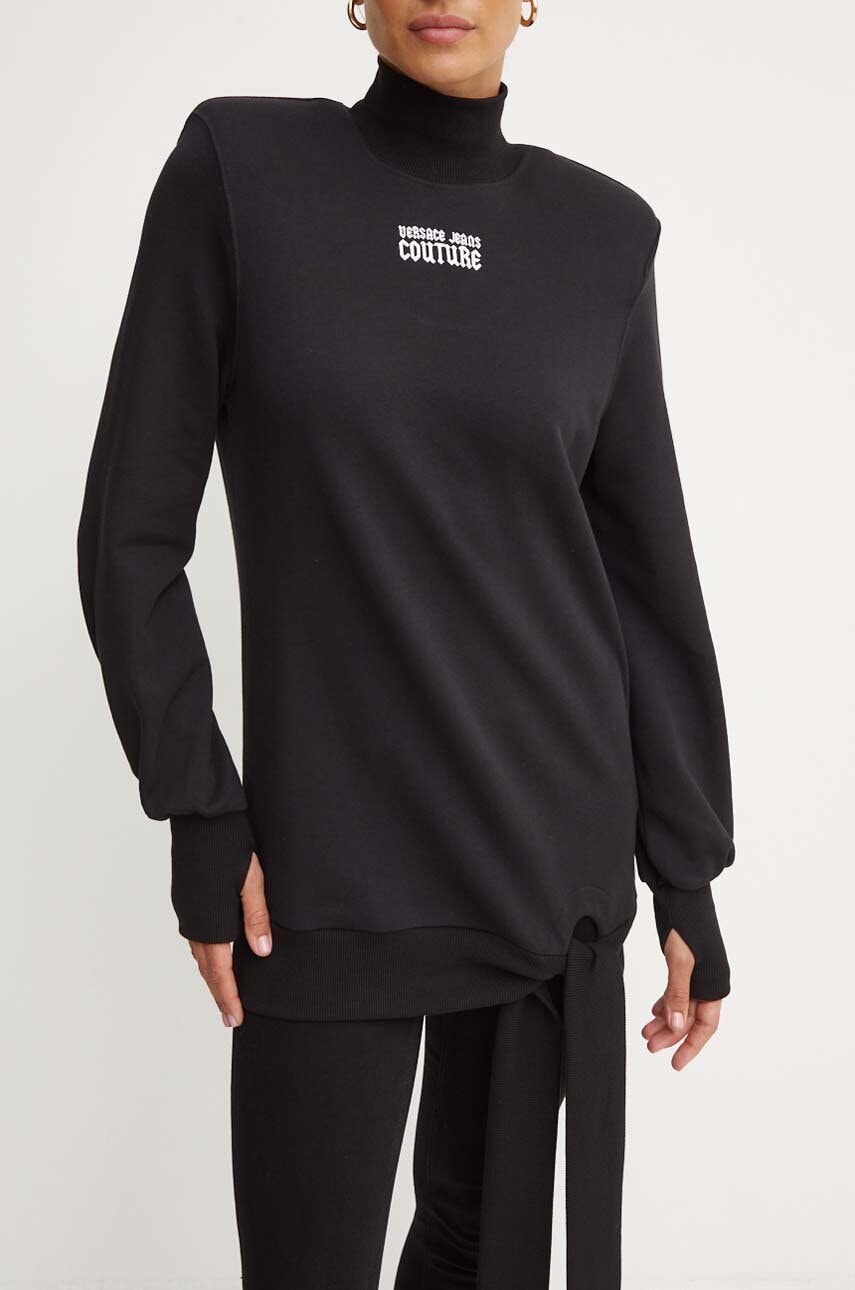 Versace Jeans Couture hanorac de bumbac femei, culoarea negru, cu imprimeu, 77HAO972 F0010 Versace Jeans Couture hanorac de bumbac femei, culoarea negru, cu imprimeu, 77HAO972 F0010