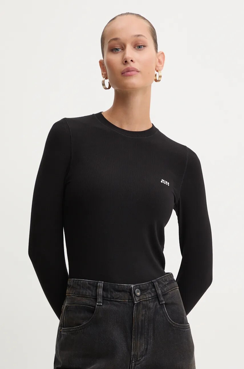 Miss Sixty longsleeve din amestec de lana culoarea negru, 6L3SJ3890000
