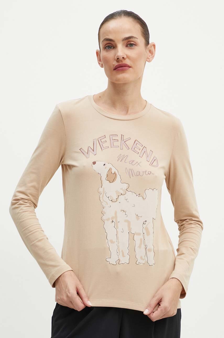 

Памучна блуза с дълги ръкави Weekend Max Mara в бежово 2425946022600, Бежов