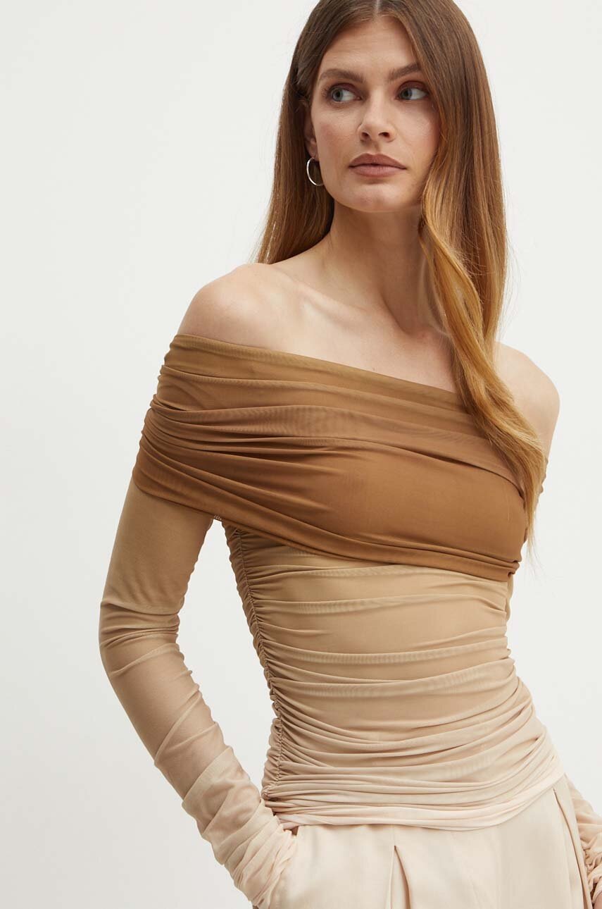 

Блуза Bardot CAMELIA в кафяво с десен 59320TB, Кафяв