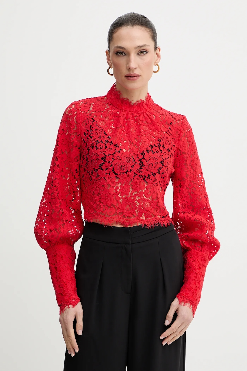 Bardot bluză LACE GEORGIA culoarea bej, uni, 57501TB