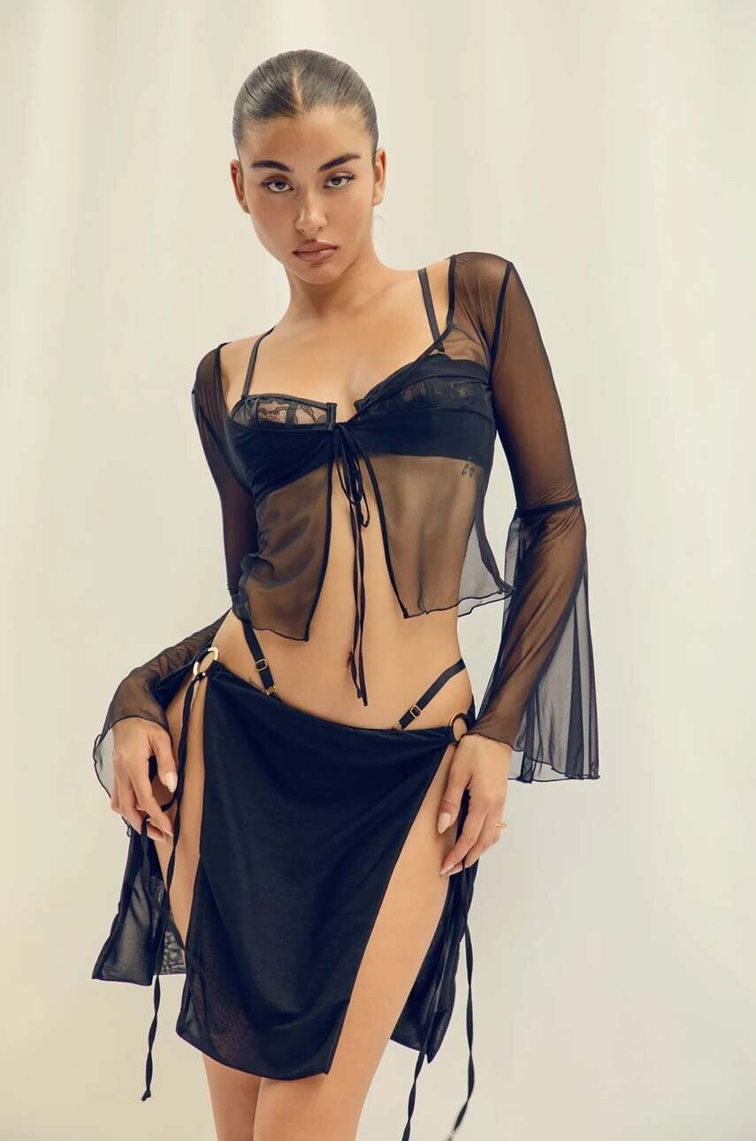 GOD SAVE QUEENS bluza MARGARET TOP femei, culoarea negru, neted, GSQ-40-330