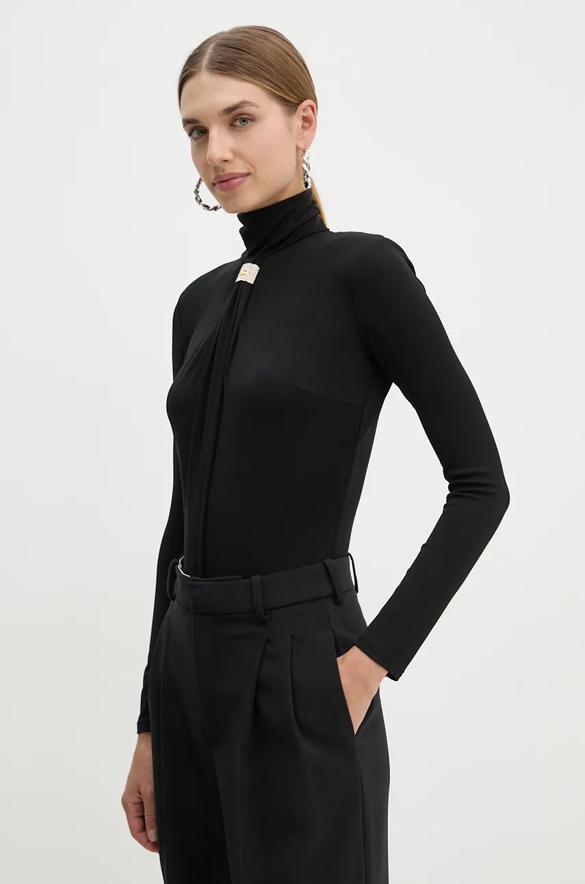 

Боди Elisabetta Franchi дамско в черно с изчистен дизайн BO00947E2, Черен