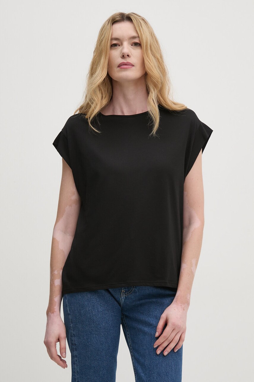 Sisley tricou culoarea negru, 3QU4L103S