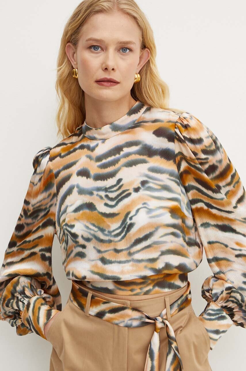 Levně Halenka Twinset dámská, hnědá barva, vzorovaná, 242TP2654