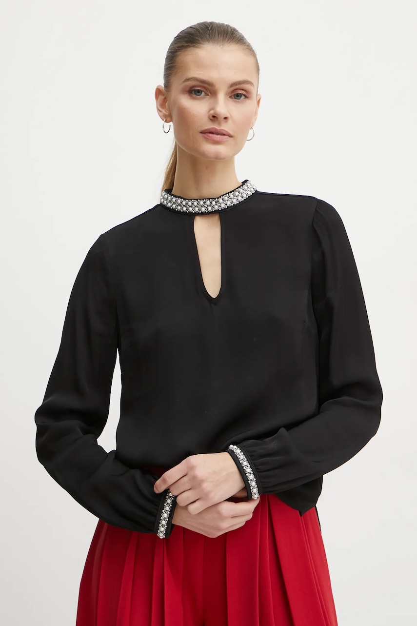 Levně Halenka Twinset dámská, černá barva, s aplikací, 242TT2262