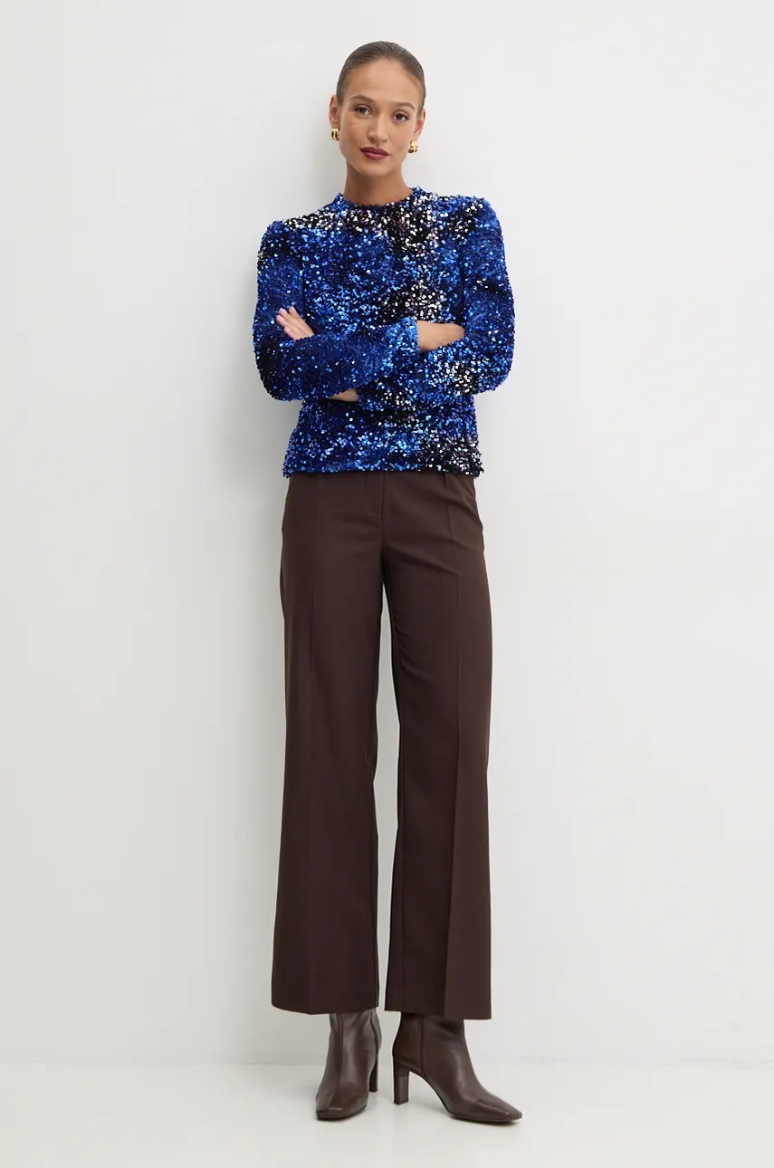 Блузка Marella женская цвет синий с аппликацией 2423946112200 Блузка Marella женская цвет синий с аппликацией 2423946112200