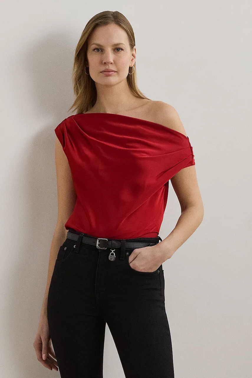 Levně Halenka Lauren Ralph Lauren dámská, růžová barva, hladká, 200951231
