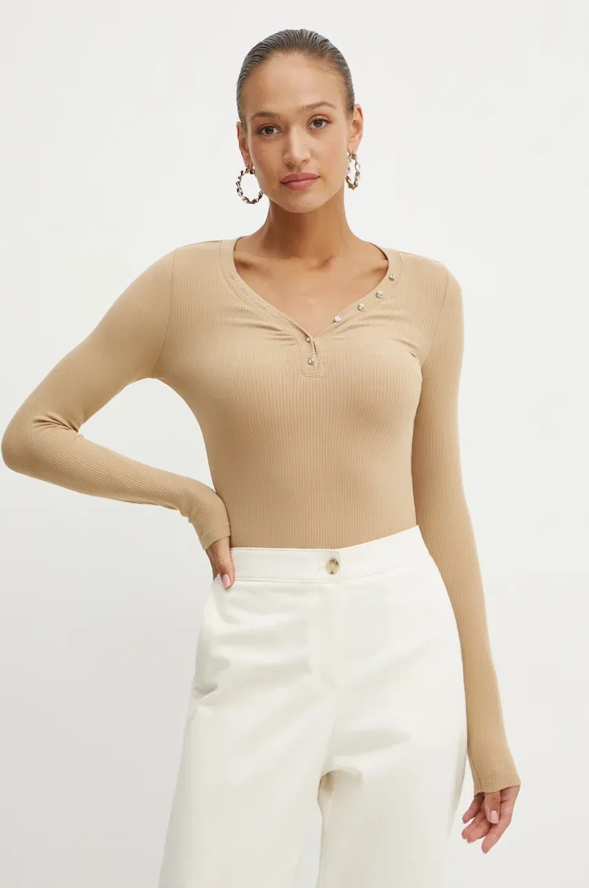 

Блуза с дълги ръкави Guess KYLA в бежово W4BP51 KBCO2, Бежов