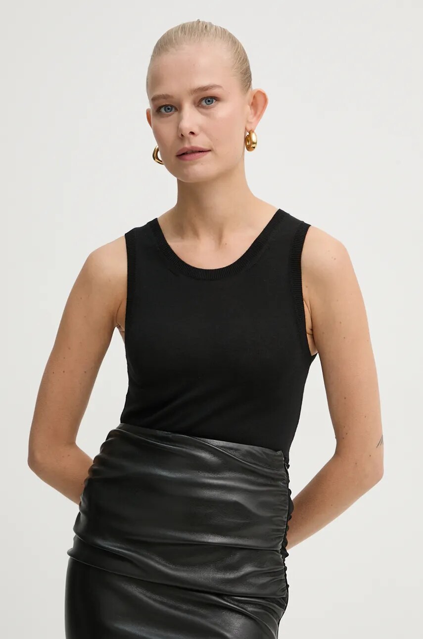 AERON tricou de lana culoarea negru, CRTO546528