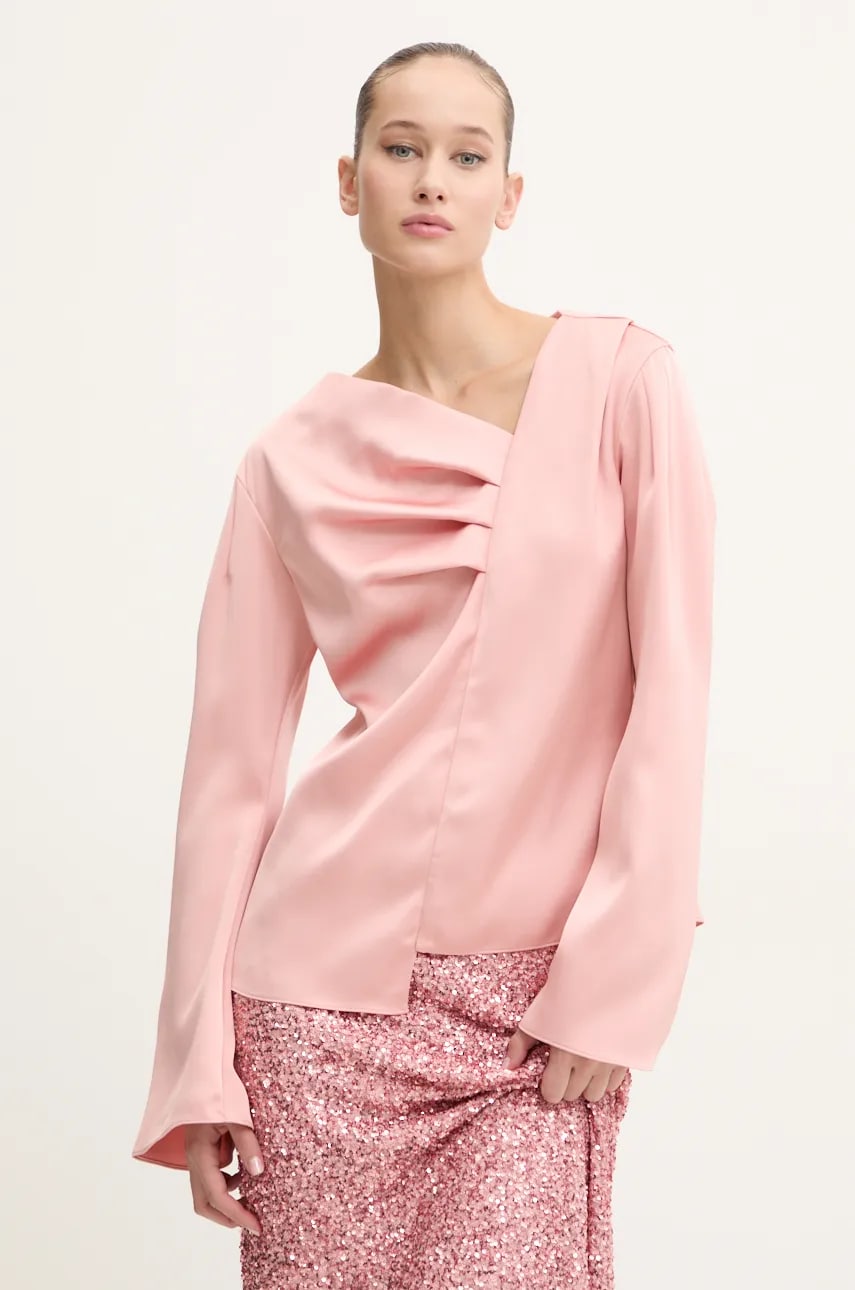 Stine Goya bluza femei, culoarea roz, neted, T016-2261 Stine Goya bluza femei, culoarea roz, neted, T016-2261