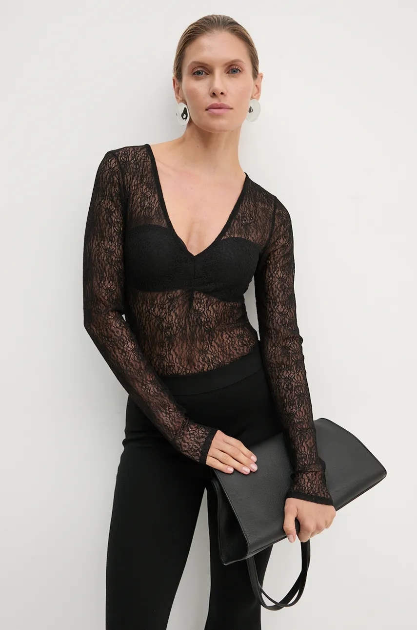 Gestuz body femei, culoarea negru, neted, 10909443 Gestuz body femei, culoarea negru, neted, 10909443