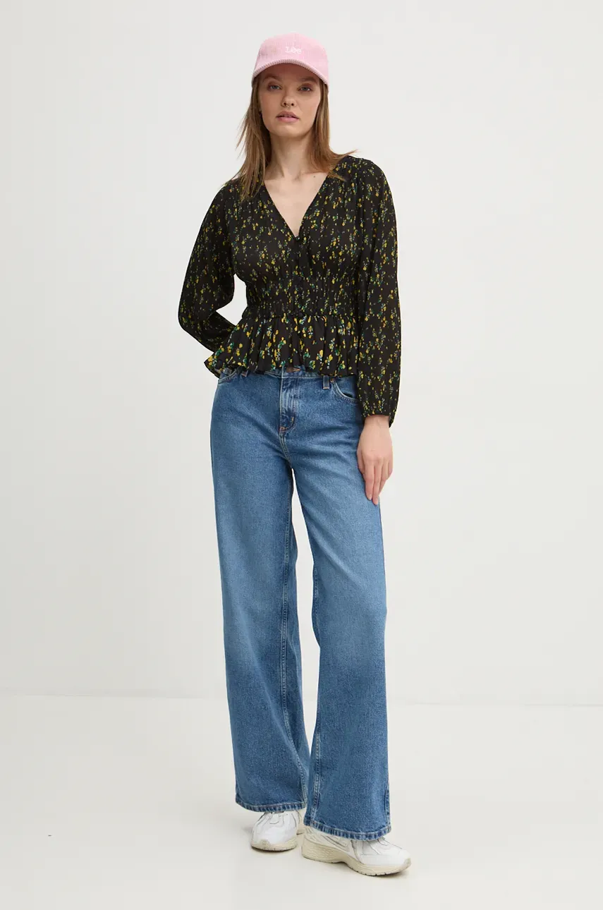 Блузка Desigual OKAYAMA женская цвет чёрный узор 24WWBW06 Блузка Desigual OKAYAMA женская цвет чёрный узор 24WWBW06