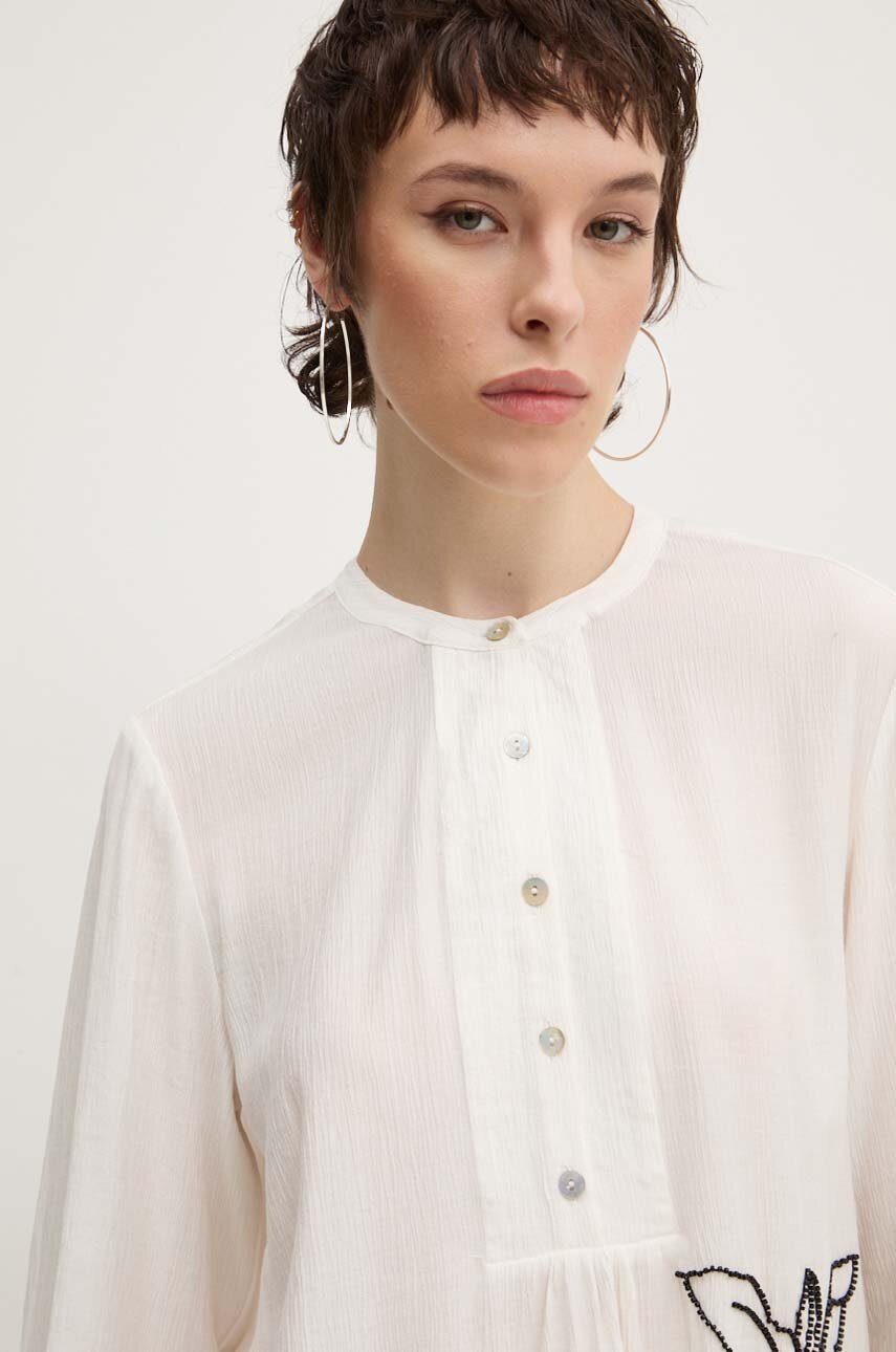 Μπλουζάκι Desigual NAGASAKI χρώμα: μπεζ, 24WWBW01 φωτογραφία