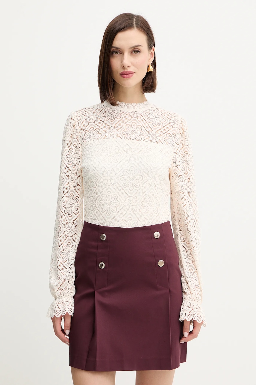 Morgan bluzka TYRIA damska kolor beżowy gładka TYRIA