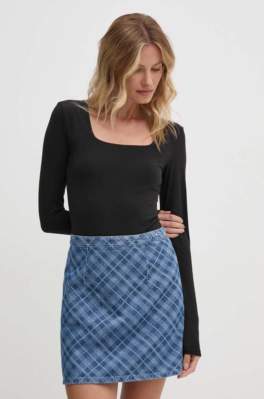 

Боди Tommy Hilfiger дамско в черно UW0UW05628, Черен