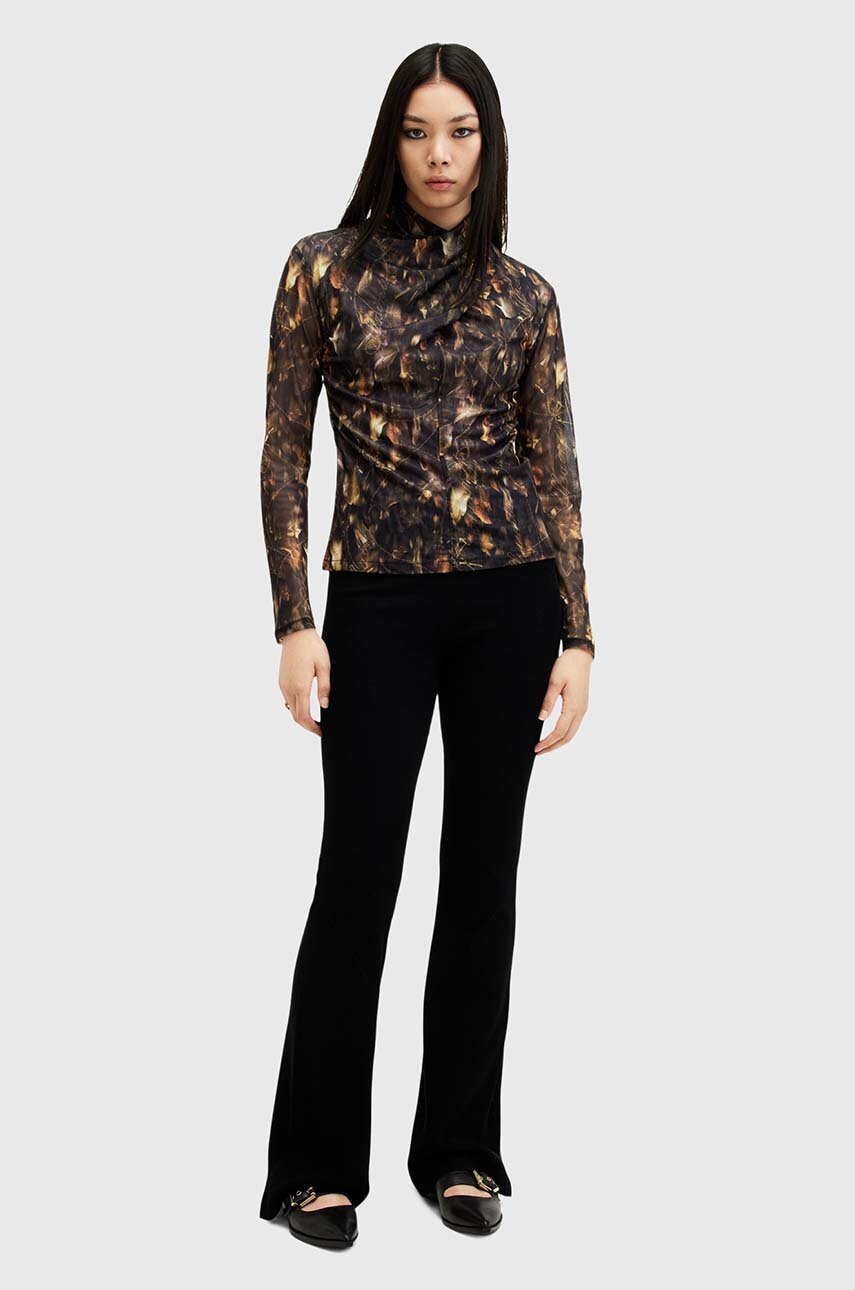 Блузка AllSaints TIA MESH TOP жіноча колір чорний візерунок W126JB 