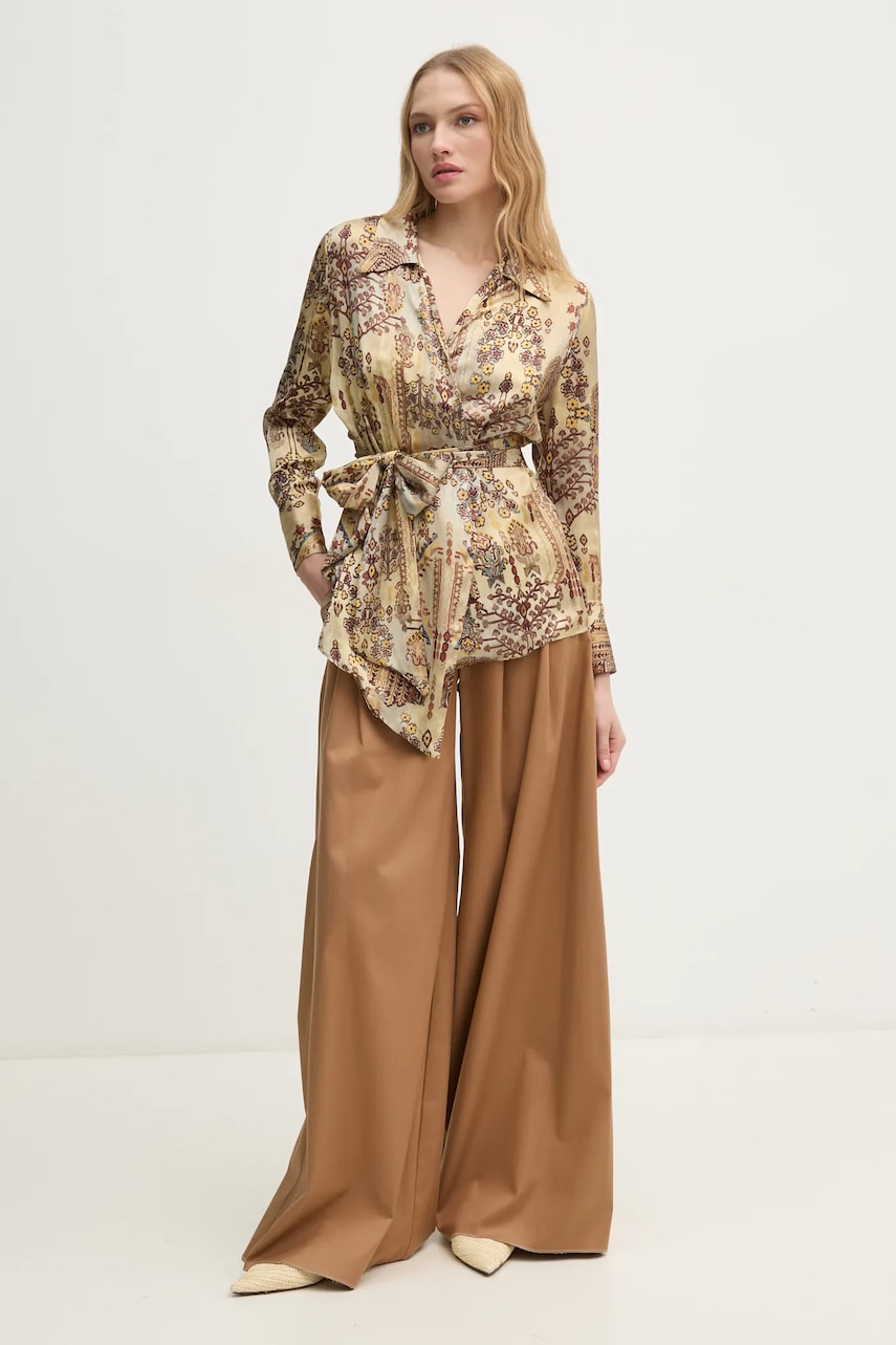 Hoss Intropia bluza femei, culoarea bej, modelator, 6288688