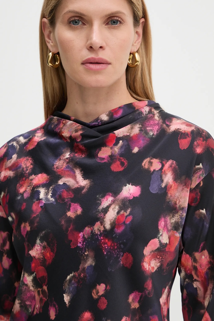 Μεταξωτή μπλούζα A.L.C. Georgia χρώμα: μαύρο, 5TOPS00103 φωτογραφία