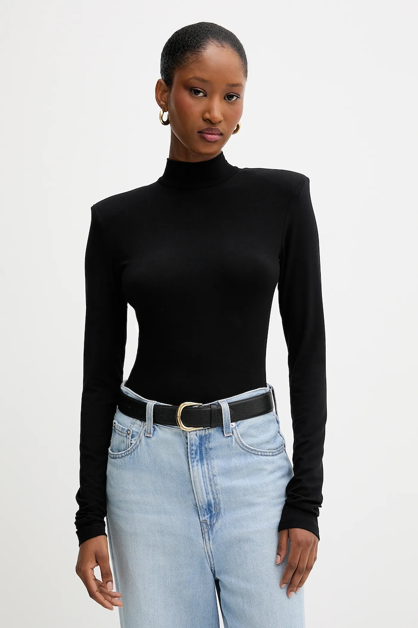 La Mania longsleeve LOREN culoarea negru, cu turtleneck, LOREN