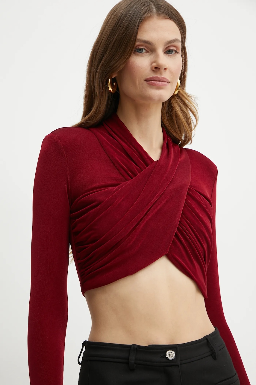 Bardot longsleeve WREN femei, culoarea bordo, 58746TB
