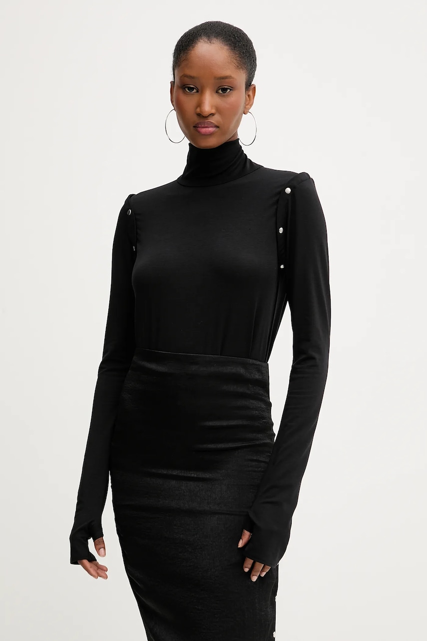 PRESSIAT bluză culoarea negru, uni, PRE118FW24