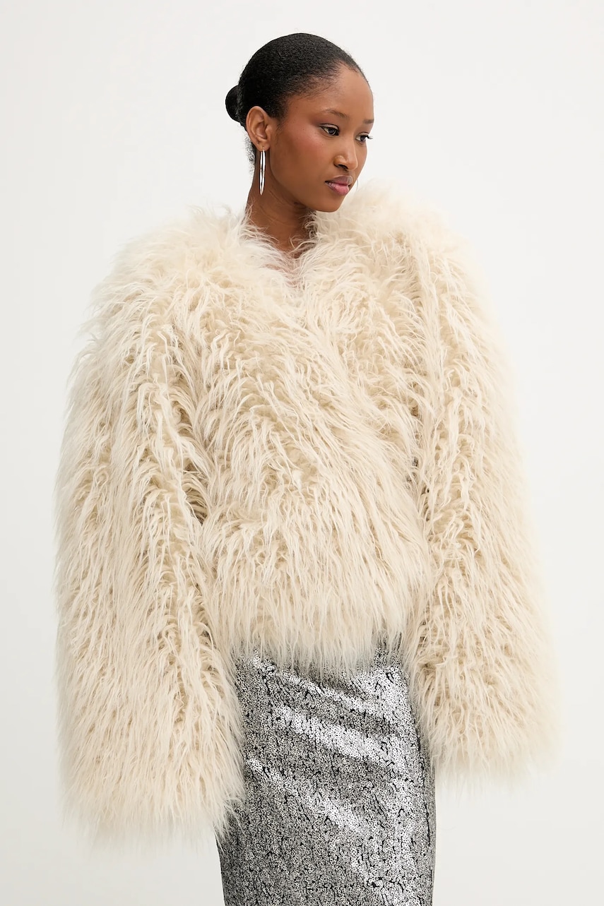 PRESSIAT płaszcz damskie kolor biały PRE315FW24