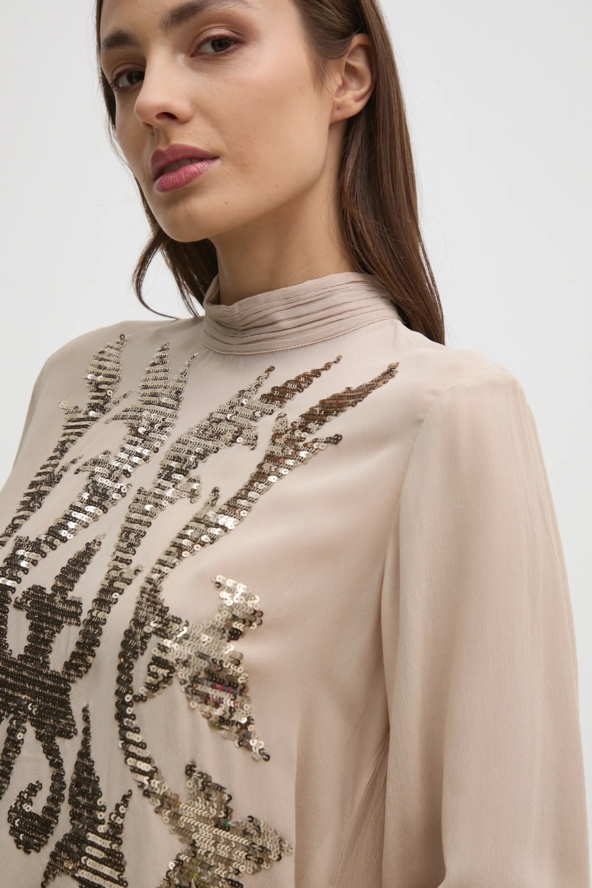 Μπλουζάκι Hoss Intropia χρώμα: μπεζ, 6288727 φωτογραφία