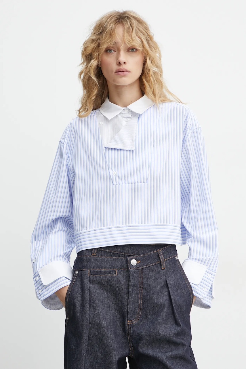 MUNTHE bluza SPACE femei, culoarea alb, modelator, 244101424424 MUNTHE bluza SPACE femei, culoarea alb, modelator, 244101424424