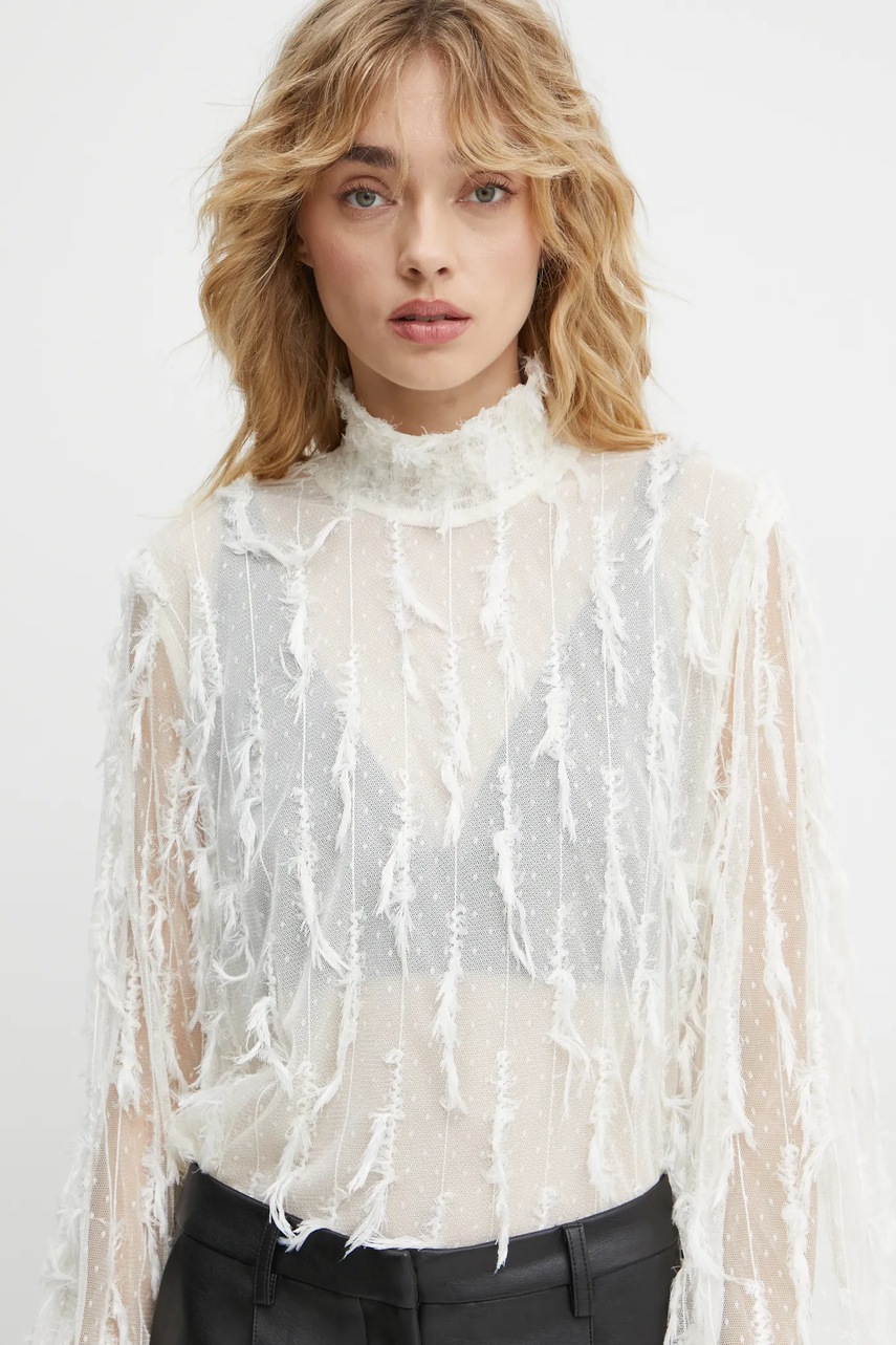 Μπλουζάκι MUNTHE SKALLO χρώμα: μπεζ, 244102824440 φωτογραφία