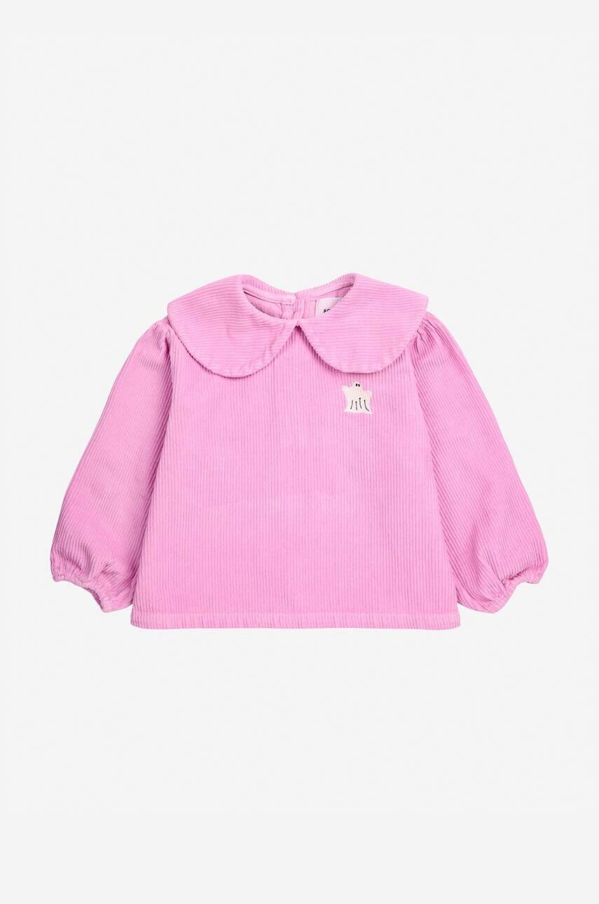 Bobo Choses bluza din bumbac pentru bebelusi Funny Ghost culoarea roz, neted, 224AB047