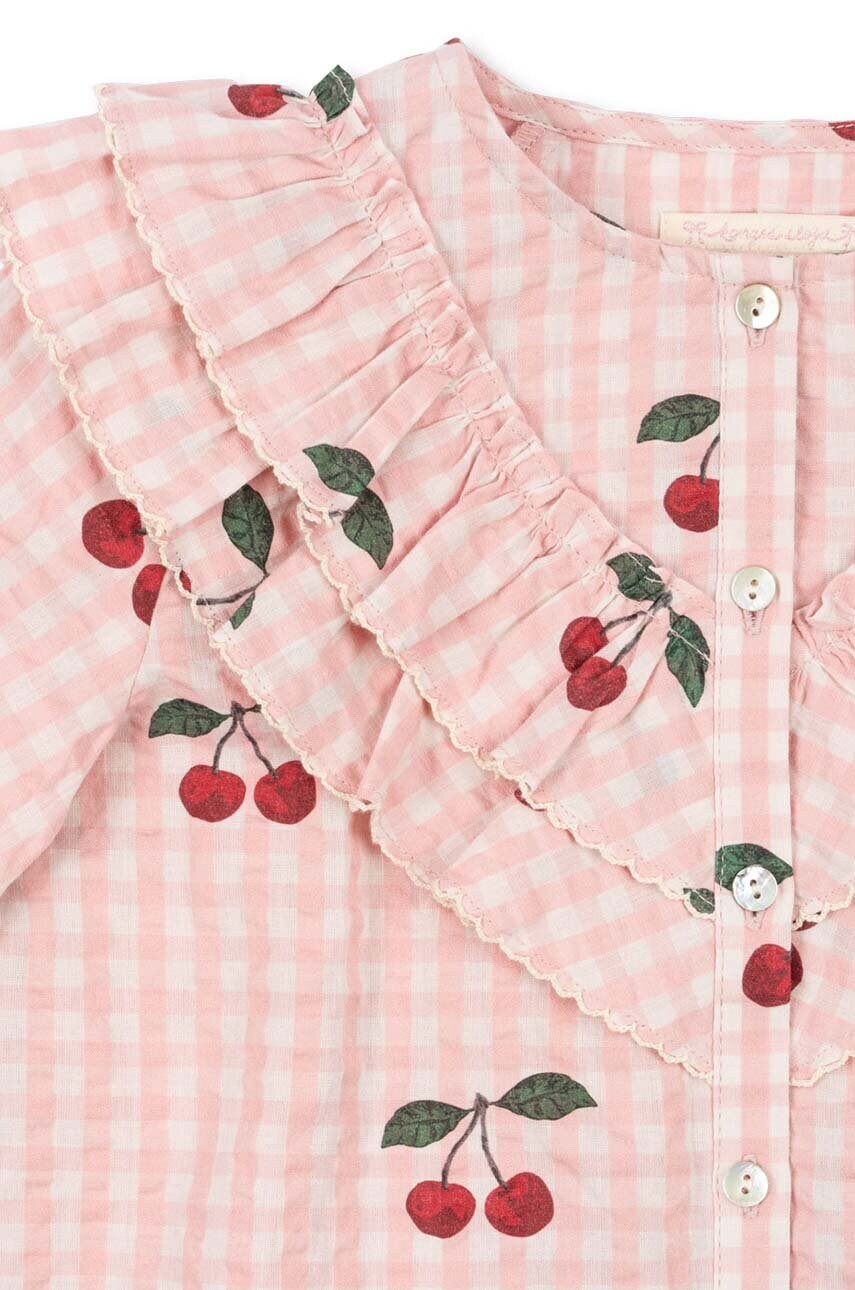Konges Sløjd gyerek blúz pamutból KIM FRILL BLOUSE GOTS rózsaszín, mintás, KS101546 termék 2. képe