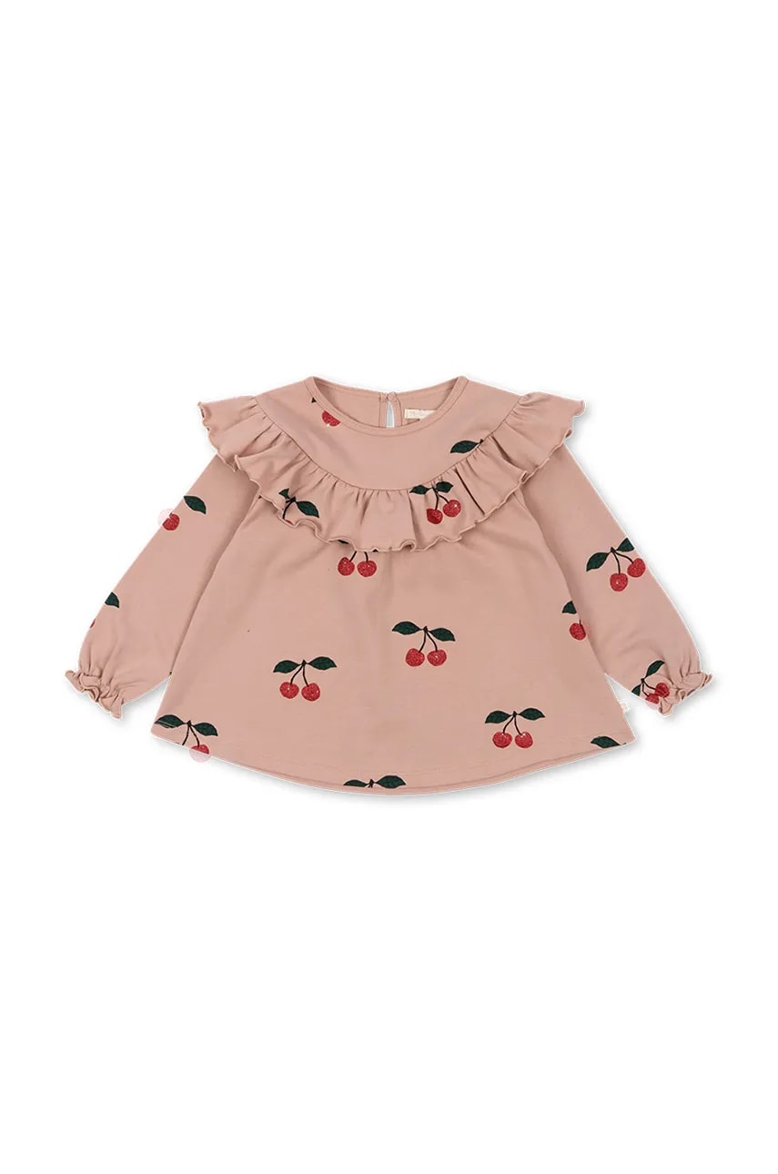 Konges Sløjd bluza de bumbac pentru copii MALLI GLITTER BLOUSE GOTS culoarea roz, modelator, KS101791 Konges Sløjd bluza de bumbac pentru copii MALLI GLITTER BLOUSE GOTS culoarea roz, modelator, KS101791