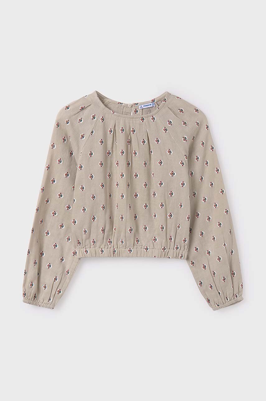 Mayoral bluza de bumbac pentru copii culoarea bej, modelator, 7191