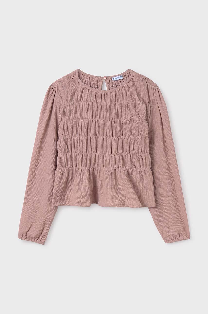 Mayoral bluza copii culoarea roz, neted, 7192 Mayoral bluza copii culoarea roz, neted, 7192