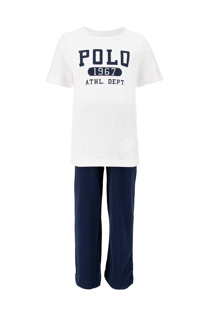 Levně Dětské bavlněné pyžamo Polo Ralph Lauren tmavomodrá barva, s potiskem, 8P0148