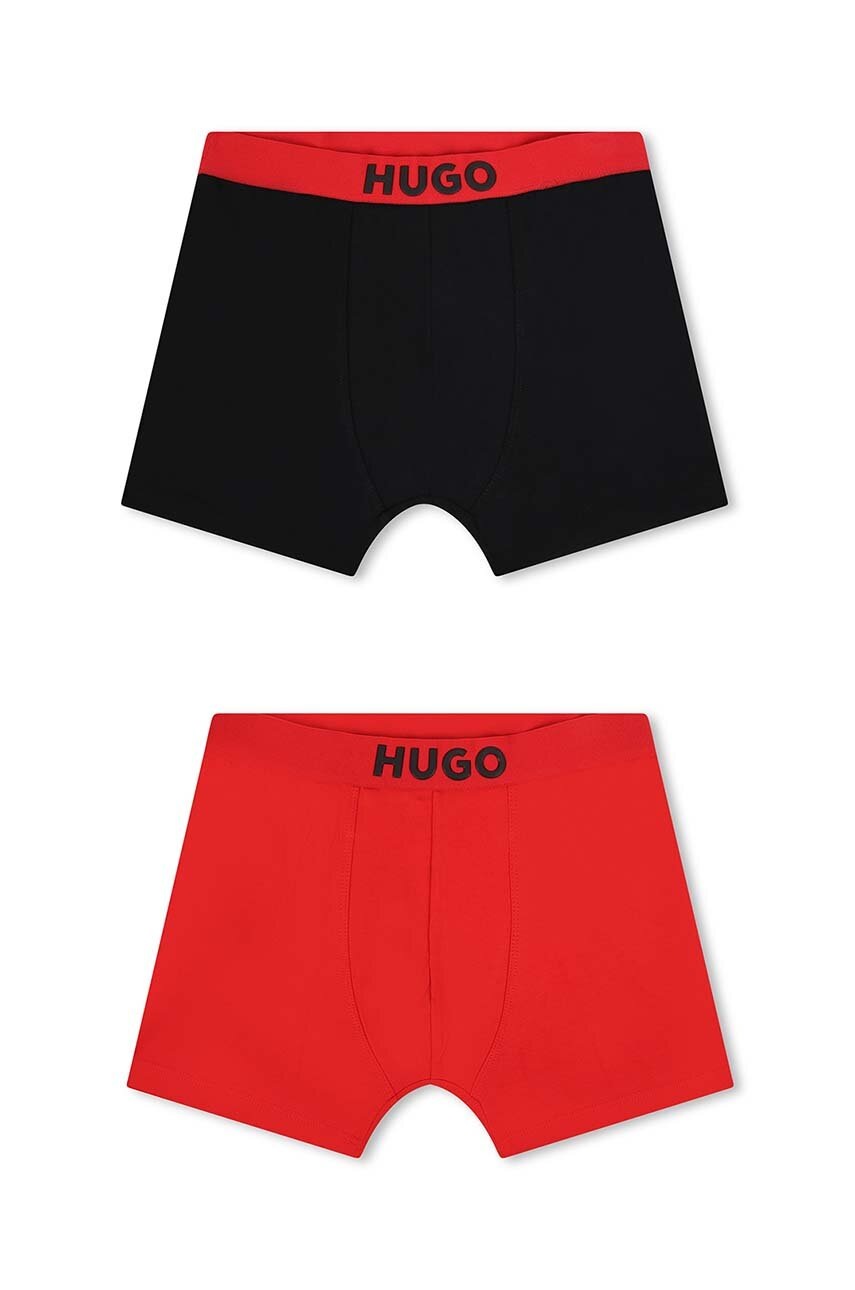 

Детски боксерки HUGO (2 чифта) в черно G00256, Черен