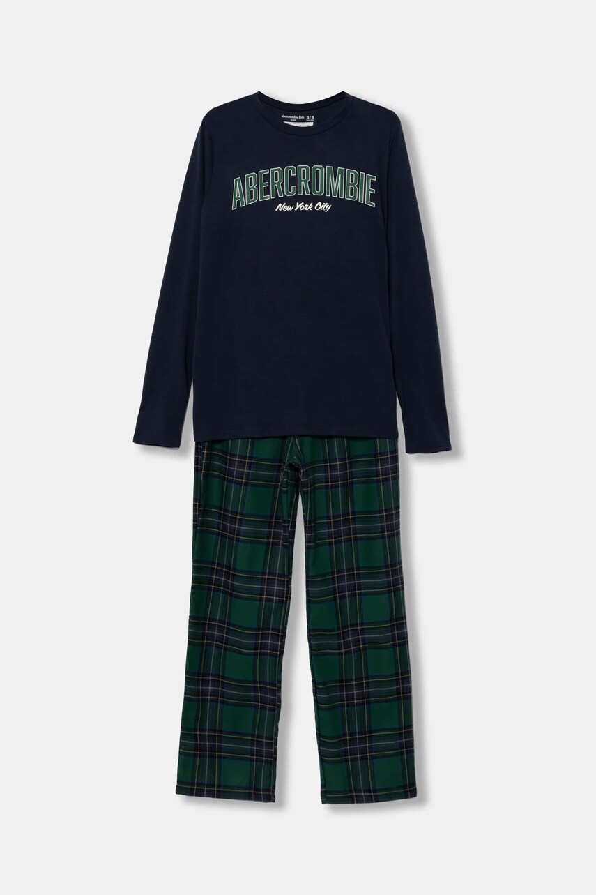 Abercrombie & Fitch pijama copii culoarea albastru marin, modelator