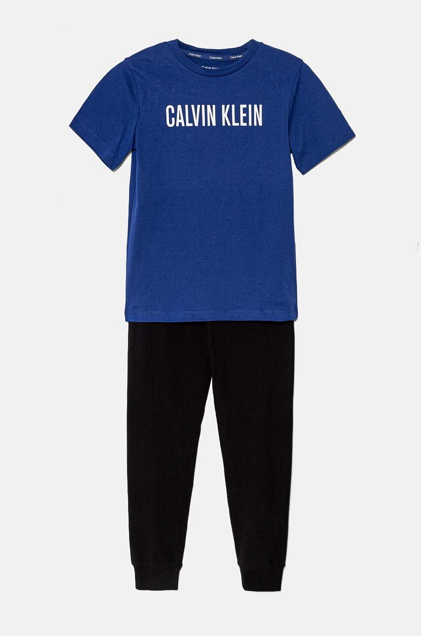 

Памучна пижама Calvin Klein Underwear в синьо с принт B70B700502, Син