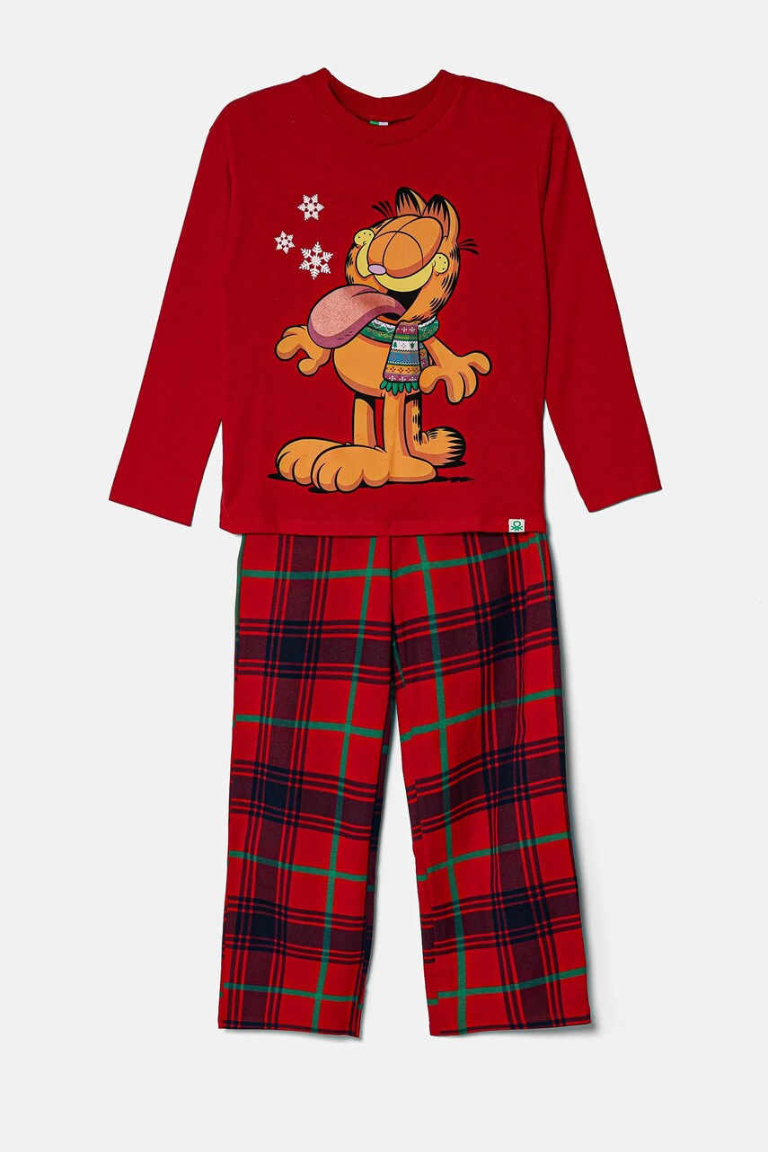 United Colors of Benetton pijama culoarea rosu, modelator, 37MW0P07T